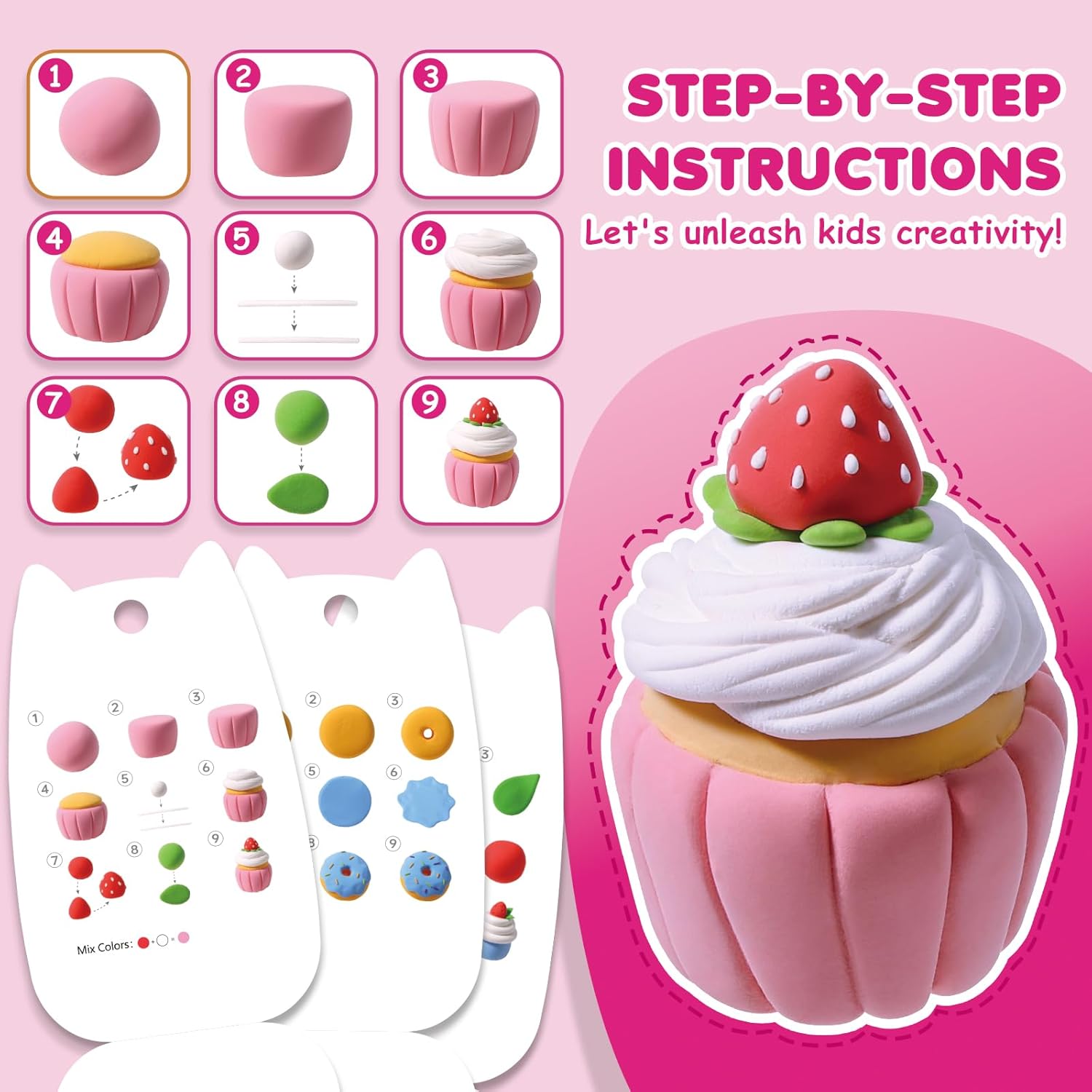 Air Dry Clay Kit for Kids, 12 Crafts Modeling Clay Model Magic, Clay Kits with Sculpting Tools & Tutorials, Safe & Non-Stick DIY Art Crafts, Toys Gift for Ages 3-12 Boys & Girls
