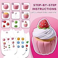 Vista 6 de Arcilla de modelado Air Dry para niños, 12 manualidades de postres modelo mágico, kits de arcilla con herramientas de escultura y tutoriales, Kit