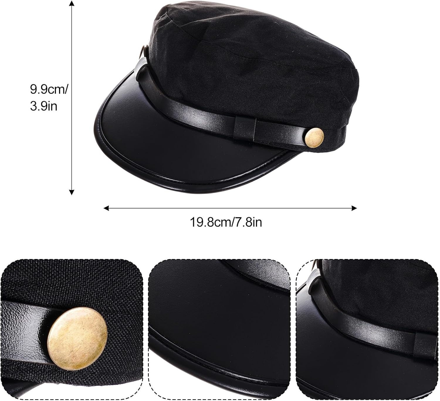 HOVEOX 5 Pieces Chauffeur Costume Chauffeur Hat Glasses Gloves Bow Tie for Halloween Cosplay - Image 2