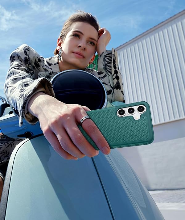 FNTCASE for Samsung Galaxy S24 Case: Dual Layer Heavy Duty Cell Phone Protective Cover Shockproof Rugged with Non-Slip Textured - Military Drop Protection Bumper Tough - 2024, 6.2inch Green by FNTCASE - Image 8