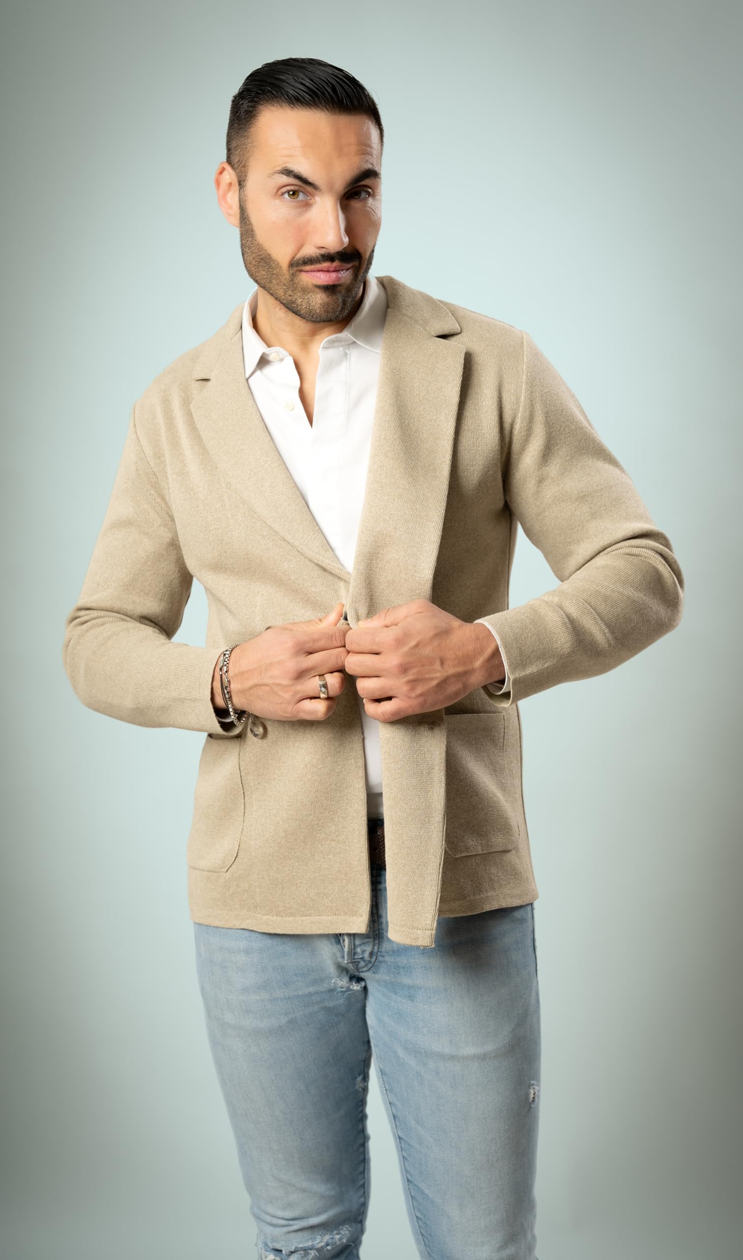 Giacca Doppio Petto da Uomo - Punto di Cucitura Milano - Blaazer Slim Fit in Cotone - Artigianale, Made in Italy - Casual, Classica Sportiva