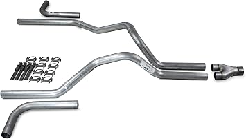 Truck Exhaust Kits - Shop Line Dual Exhaust Sytem 2.5 inch Aluminized Pipe Y Pipe With Side Exit Adapters