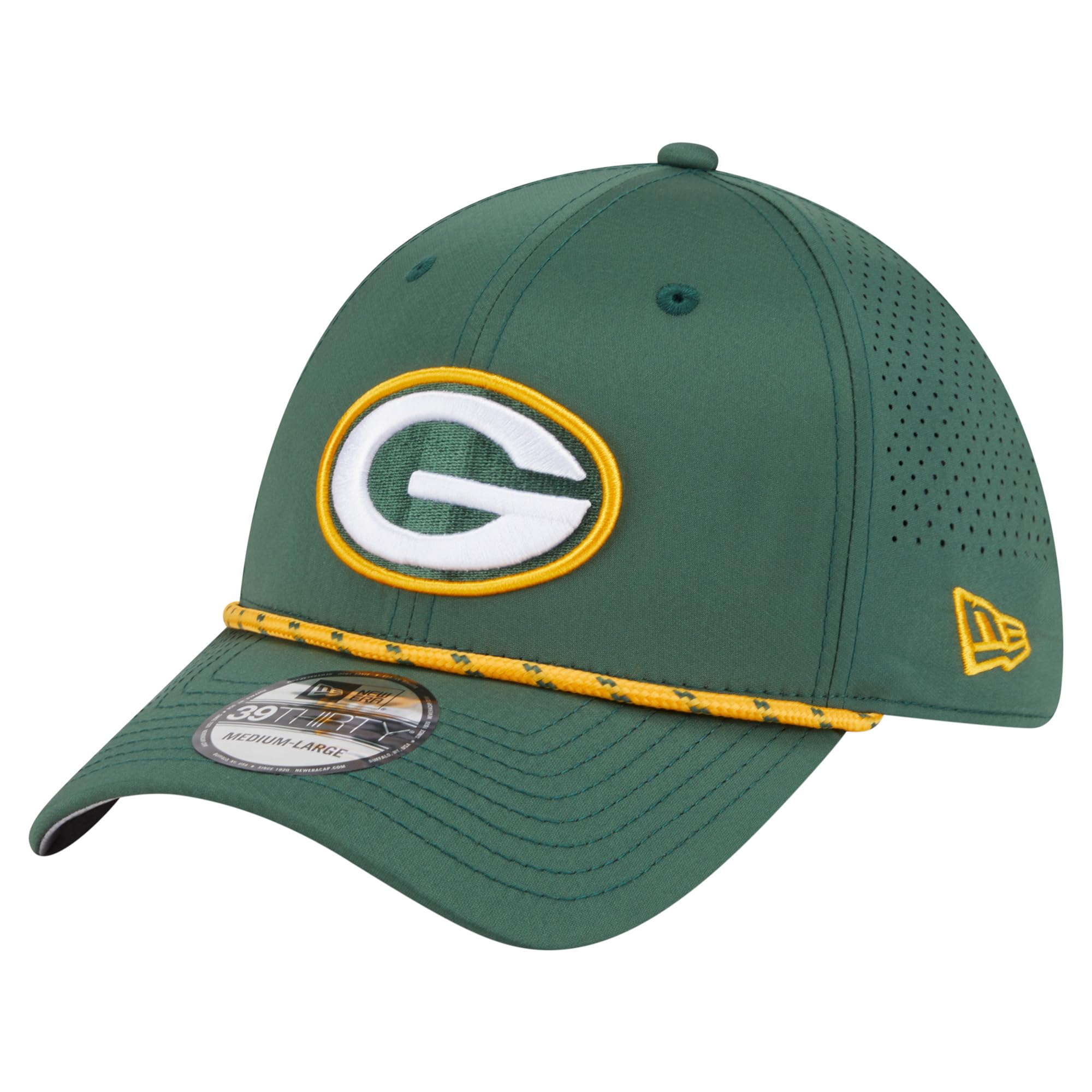 New Era Men's NFL Perforated 39THIRTY Flex Hat, Green Bay Packers, Green, M-L โ image 1