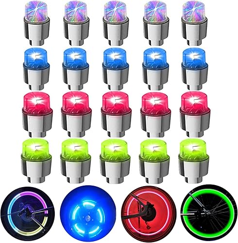 Miniatura 12 de 24 luces LED para rueda, luz intermitente, tapa de válvula de neumático, lámpara para automóviles, camiones, motocicletas y bicicletas (24 piezas 24