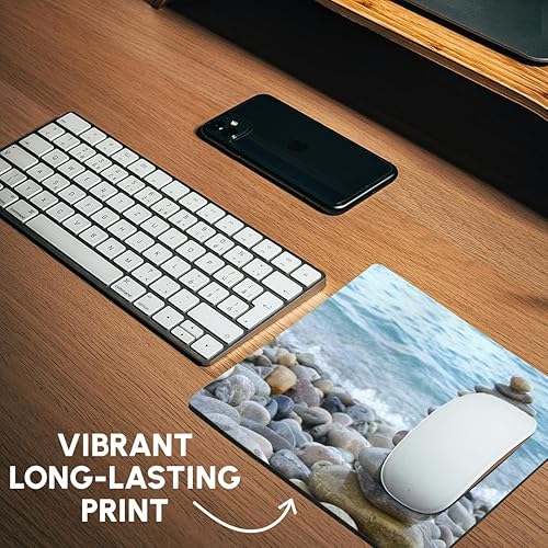 Miniatura 6 de 3dRose LLC - Alfombrilla de ratón (7.9 x 7.9 x 0.1 in), diseño de torre de piedra Zen en Pebble Beach pacífica armonía apilada brillante ronda