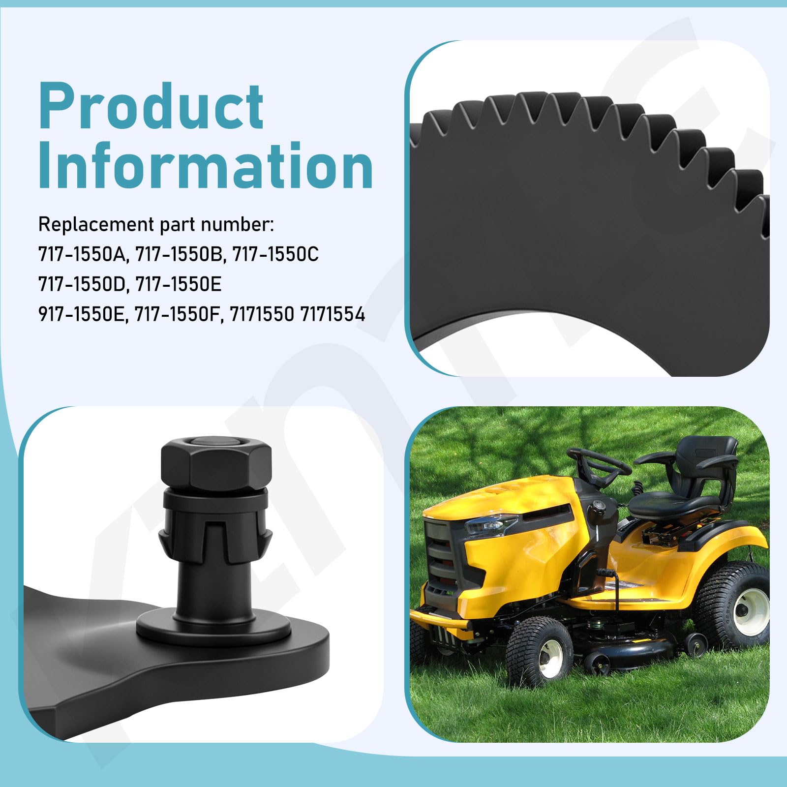 Mowerhub 717-1550F Kit de engranaje de piñón de placa de dirección compatible con MTD/Cub Cadet/Troy Bilt 717-1550F 717-1550E 7171550 7171554