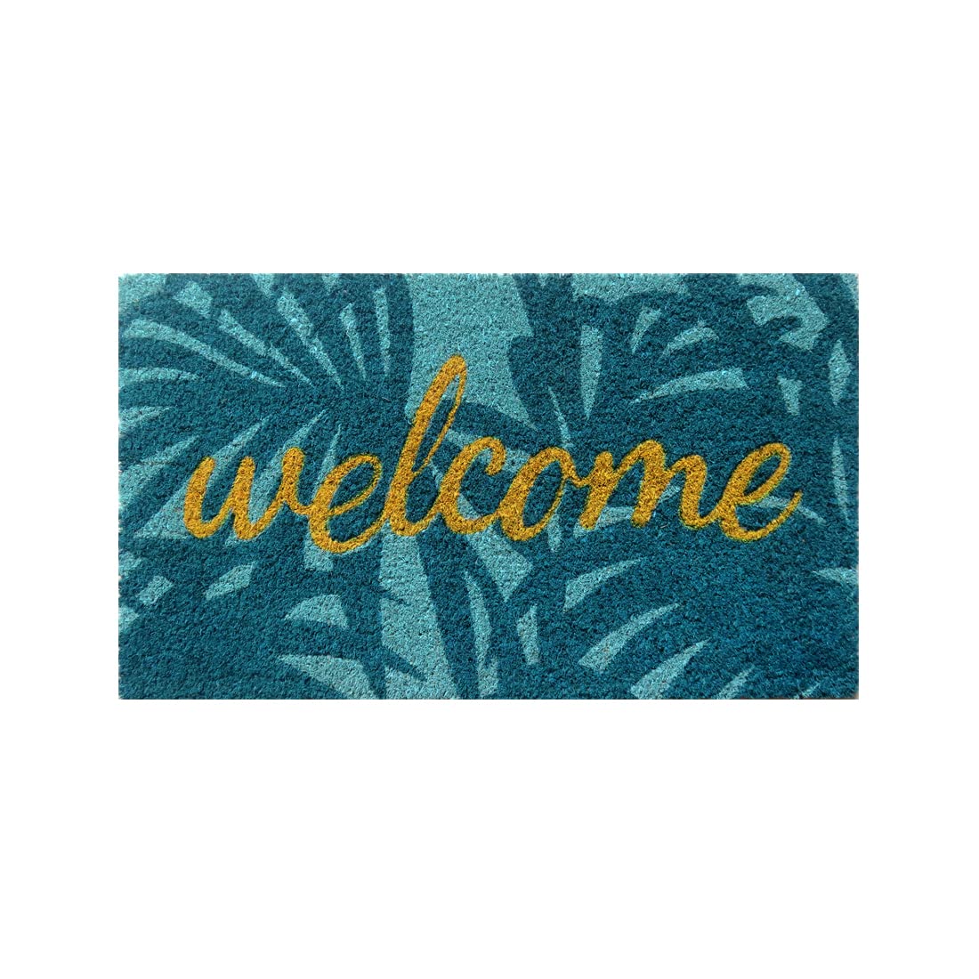 ATMAH Blue Silhouette Coir Doormat 35cm X 60cm
