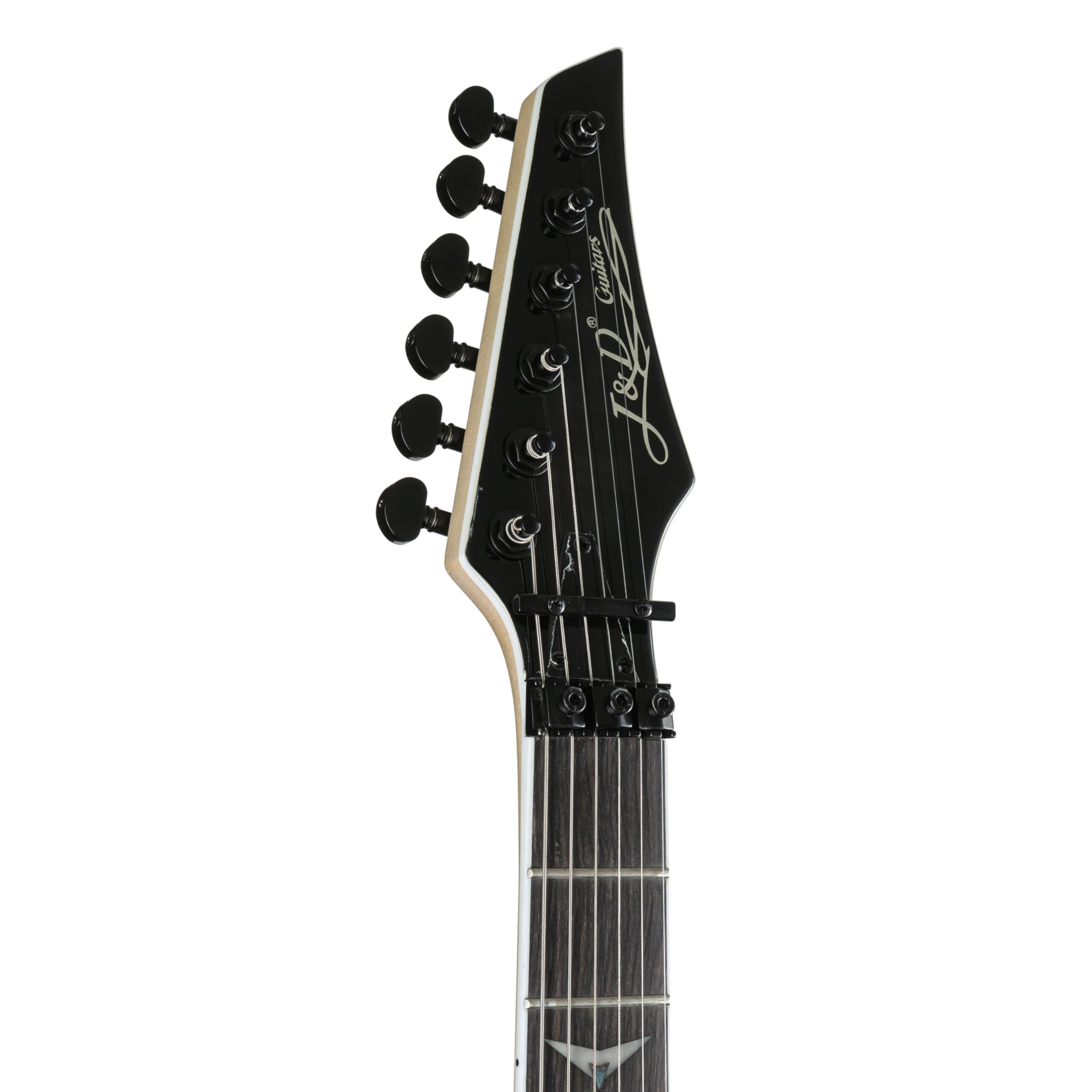 J & D T95FFM E-Gitarre, See Thru Black, Rock & Metal, HSH Tonabnehmer, Floyd Rose Tremolo