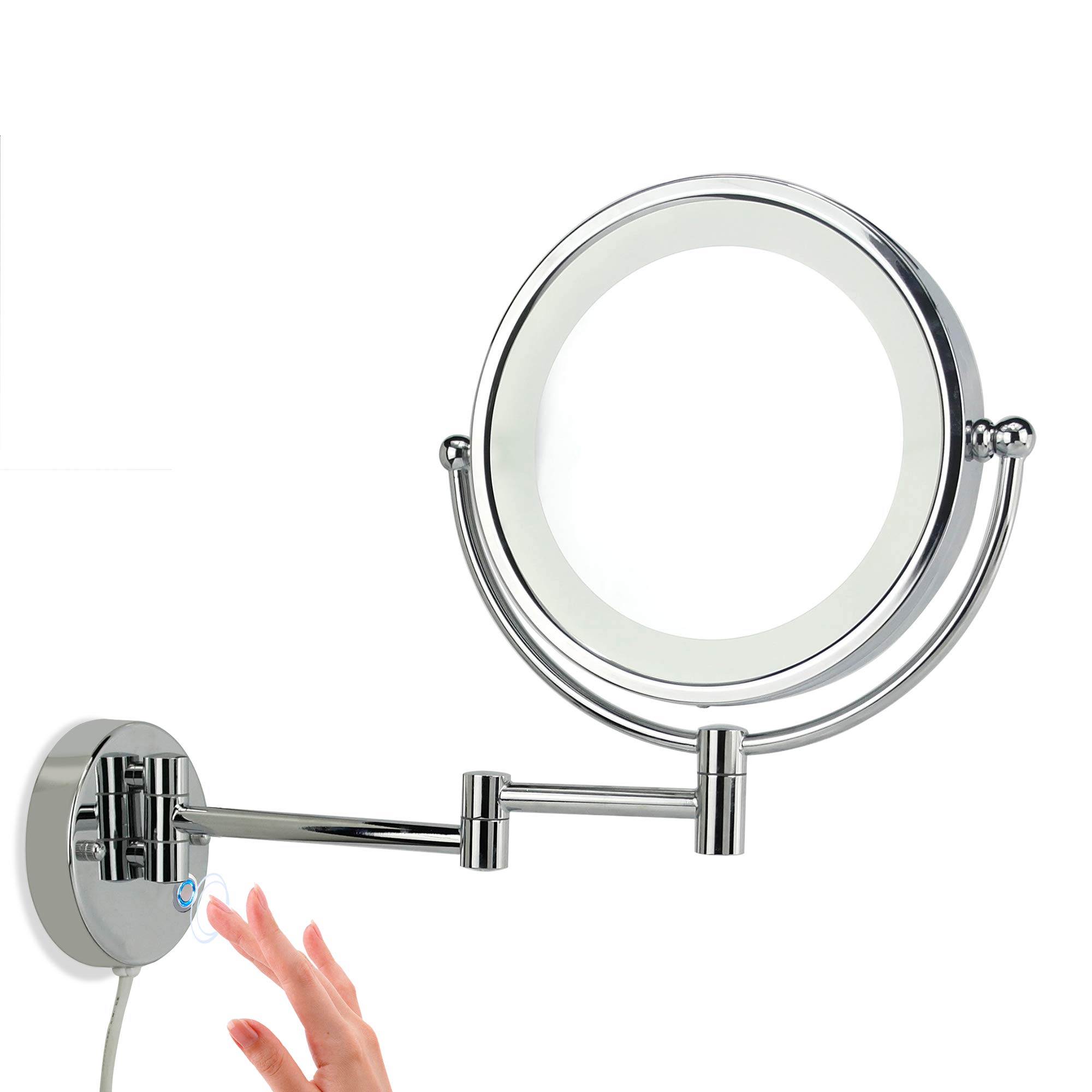 Loywe LED Beleuchtet wunderschöne Kosmetikspiegel Schminkspiegel rasieren Nomal+10Fach, LWW28-10