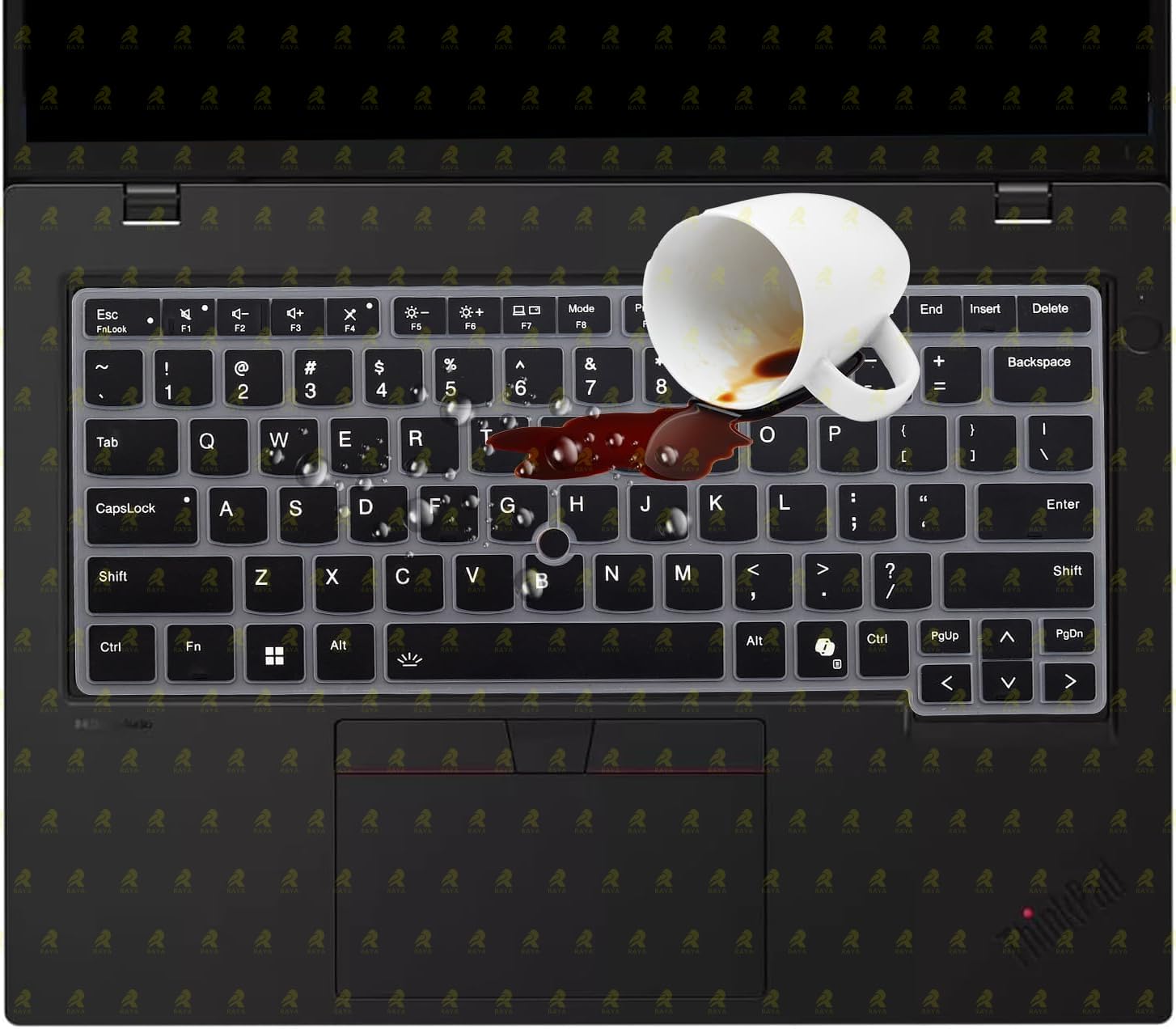 RAYA Silicone Keyboard Cover for Lenovo Thinkpad E14 (Gen7) Thinkpad L14 (Gen6) Thinkpad T14 (Gen5/Gen6) Thinkpad P14s (Gen5/Gen6) Laptops [Will NOT FIT for Other Gen Model of Thinkpad] (Black) — Amazon image 4