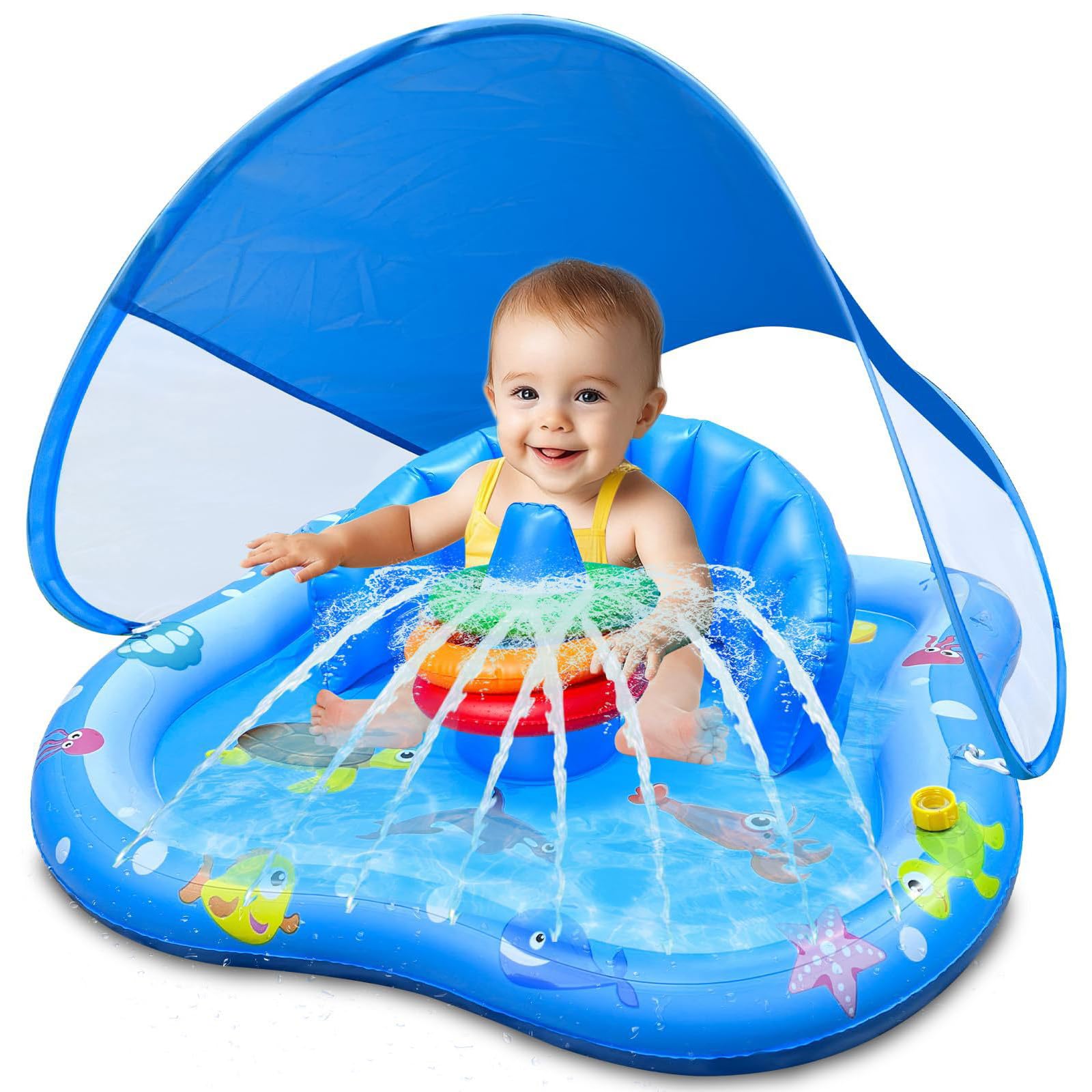 Piscine pliable pour bébé avec ombrelle pour protéger les enfants de la chaleur