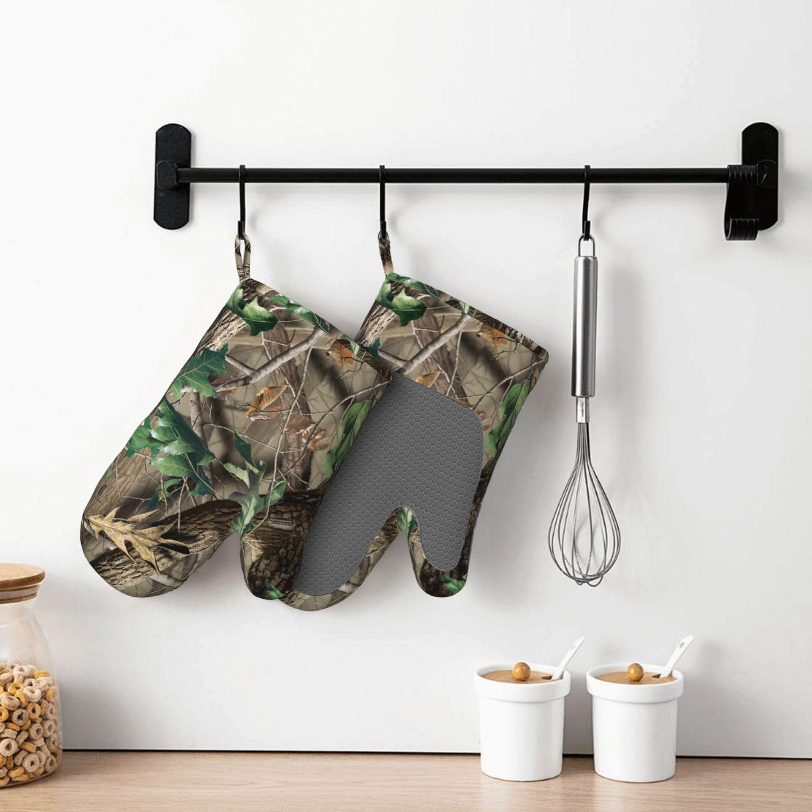 Hardwoods Gants de cuisine en silicone avec imprimé camouflage Vert