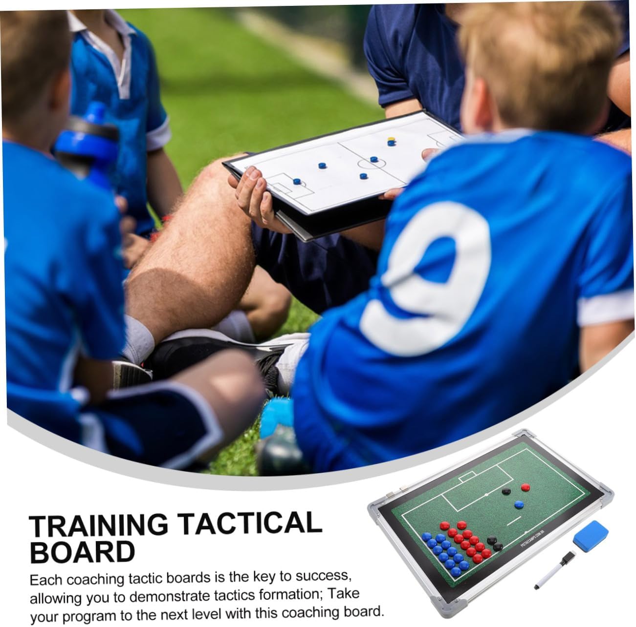 Soccer Coaching Board Football Tactical Writing Board Aluminum Alloy Dry Erase for Coaches and Trainers Match Planning