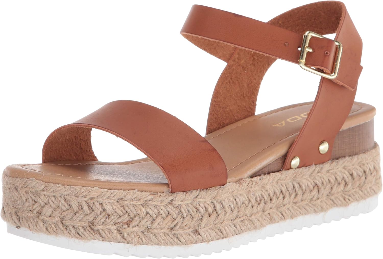 Soda Women's Open Toe Halter Ankle Strap Espadrille Sandal (7.5 M US, Tan)