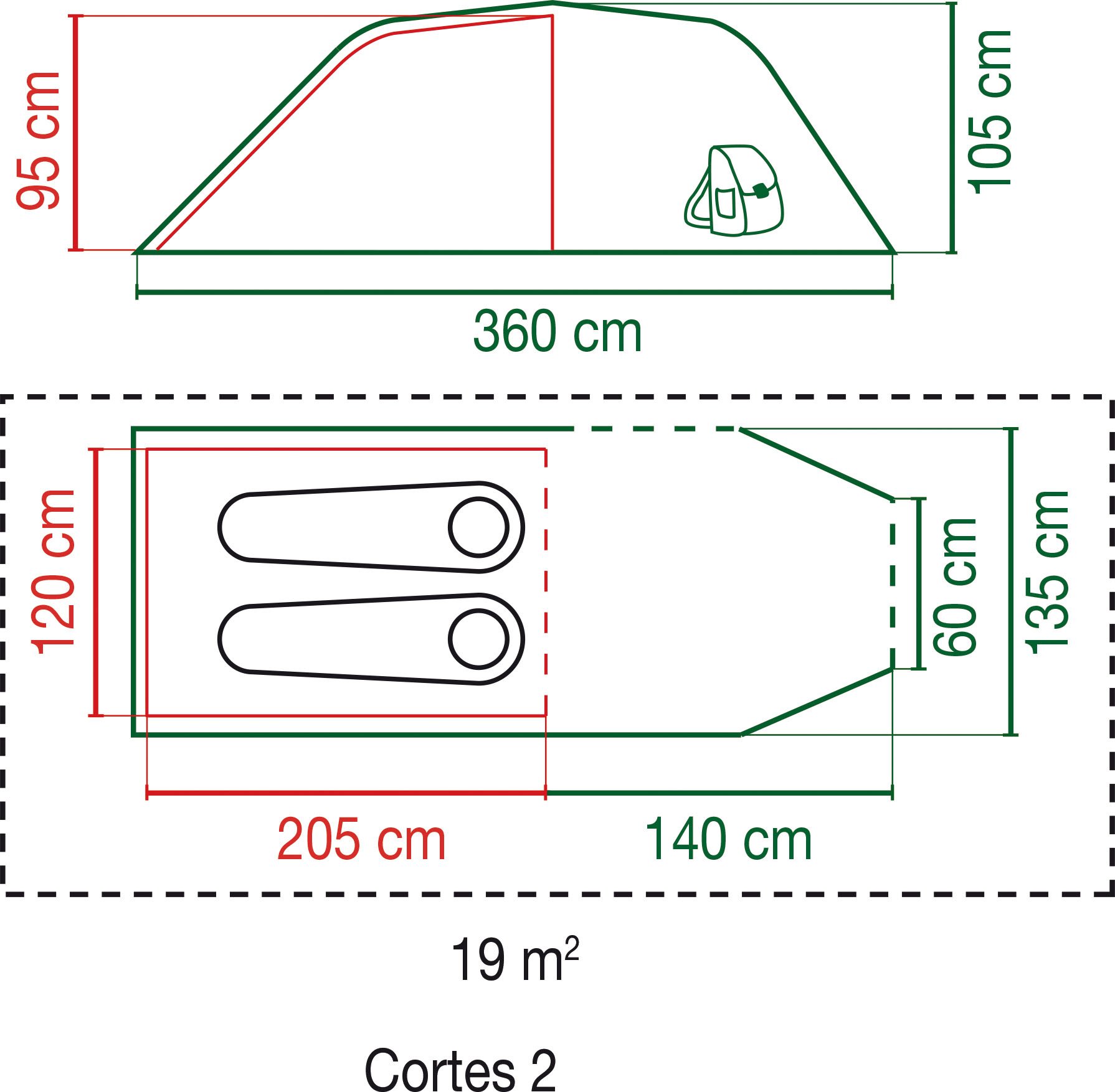 Amazon.co.jp: コールマンコルテス2キャンプテント、グリーン/グレー