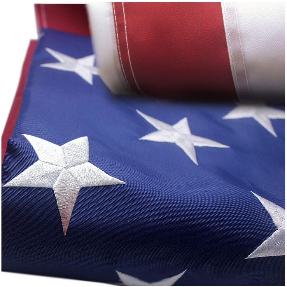 VSVO American Flag 4x6 ft with Durable 240D Nylon Outdoor Flags- Embroidered Stars, Sewn Stripes, Brass Grommets Outside US Flags. : Patio, Lawn & Garden