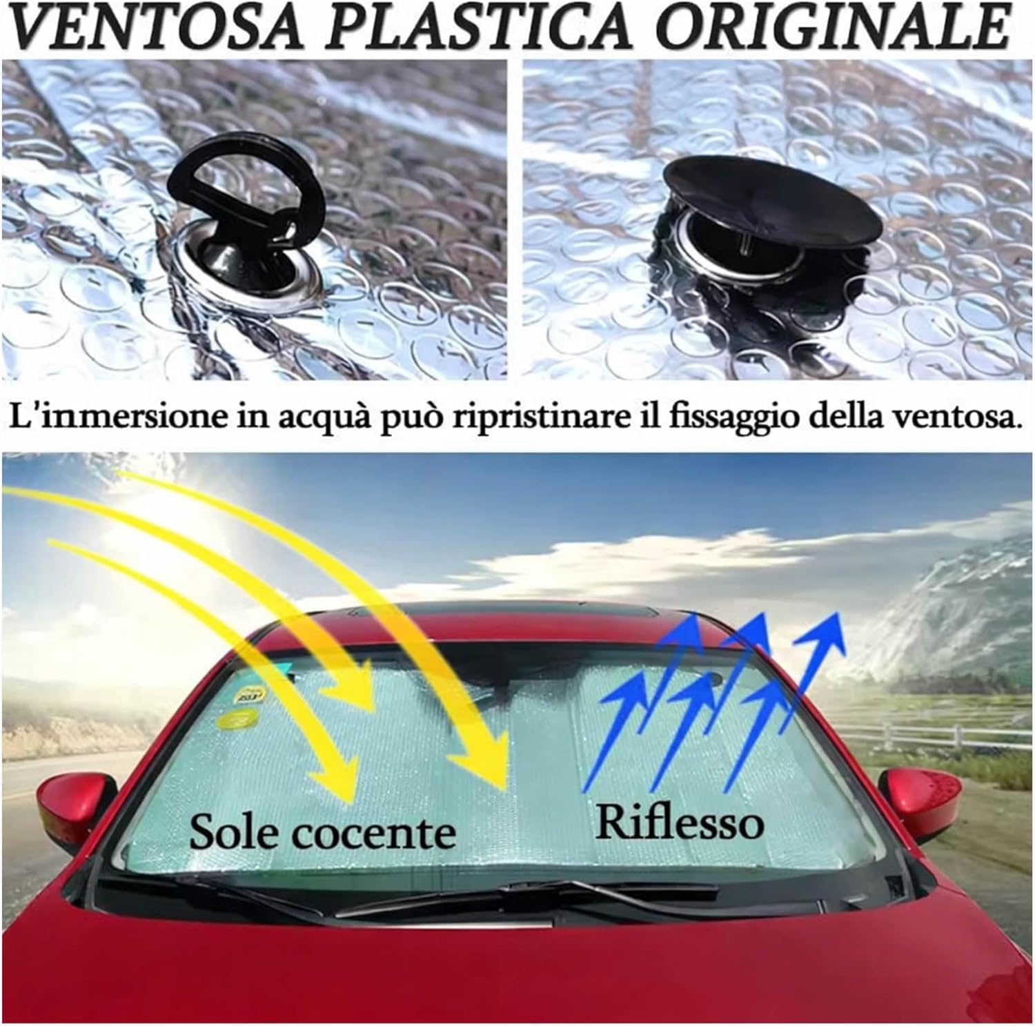 Parasole Auto Parabrezza Interno Pieghevole (130 * 60) – Protezione Sole UV, Riduce Calore, Adatta per La Maggior Parte dei Veicoli (Argento 130 * 60)