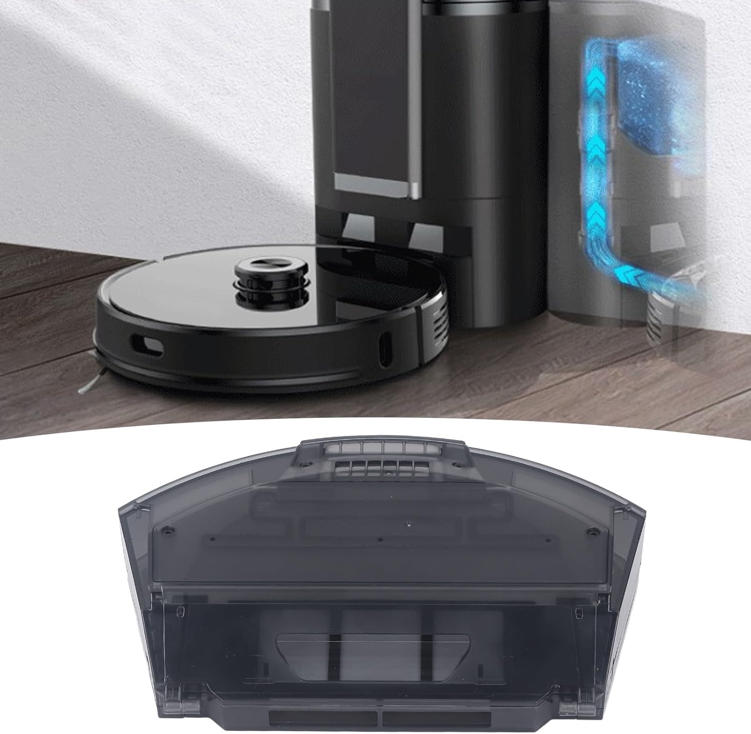 Fockety 2 in 1 Water with Dust Box for M8Pro 2 Accessories Parts, Sweeping and Mopping Robot Vacuum Cleaner Dust Bin for Easy Installation, (8.9x4.7x2.4in)