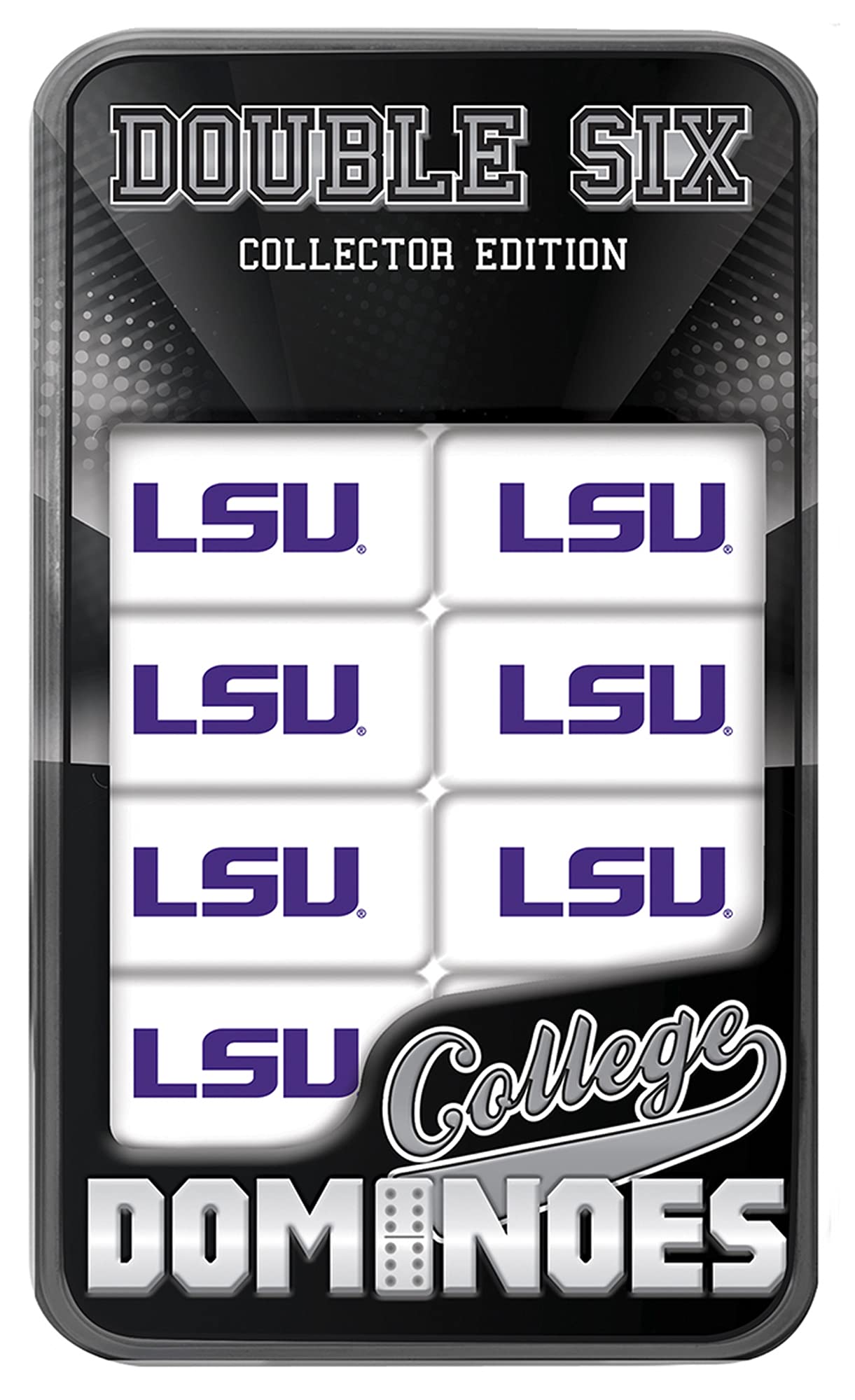 MasterPieces Game Day - NCAA LSU Tigers - 28 Piece Team Logo Double Six Domino Set