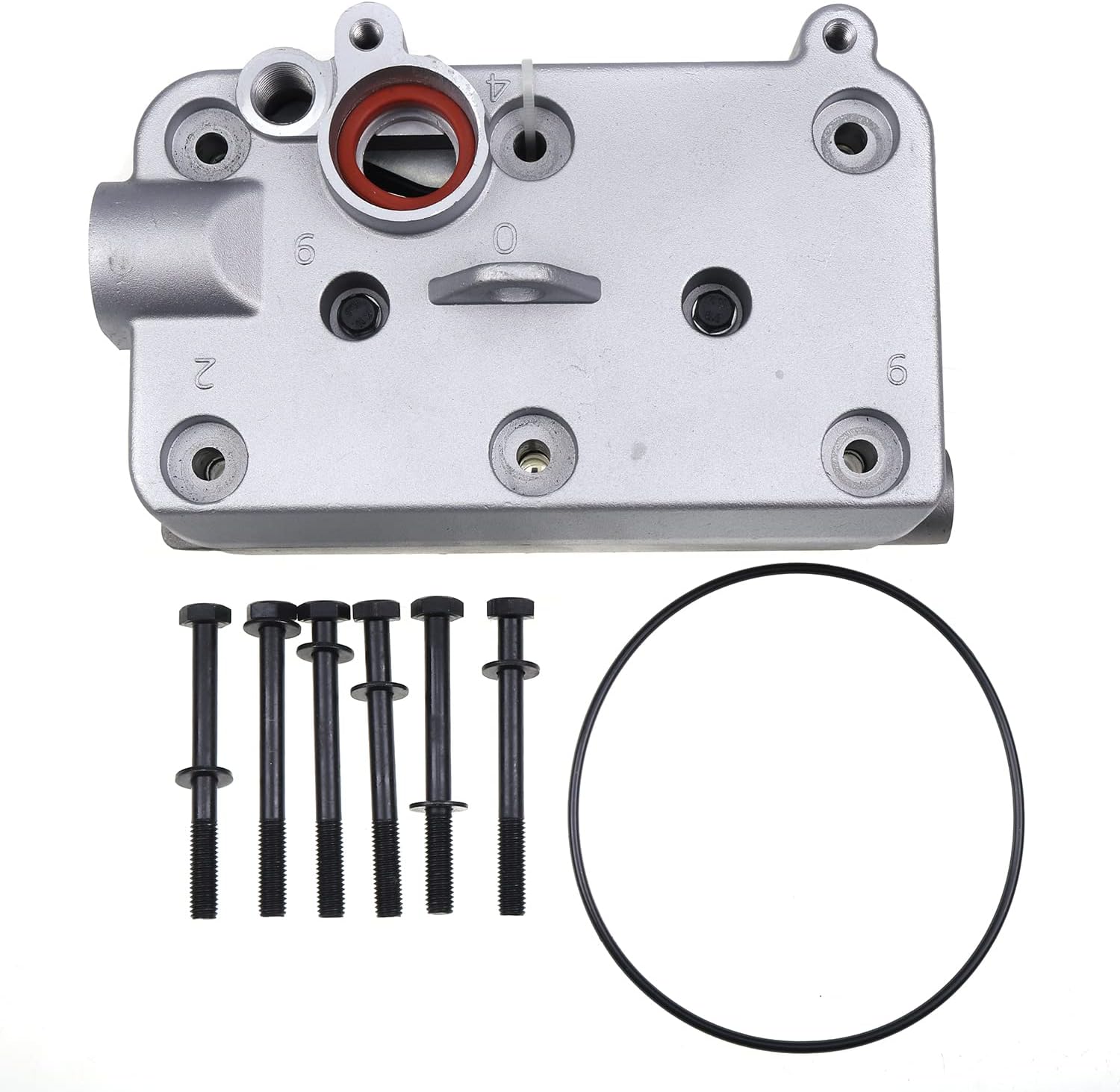 FridayParts 24425003 20569226 20701803 Air Brake Compressor Cylinder Head Compatible for Volvo D12 Engine with Gasket