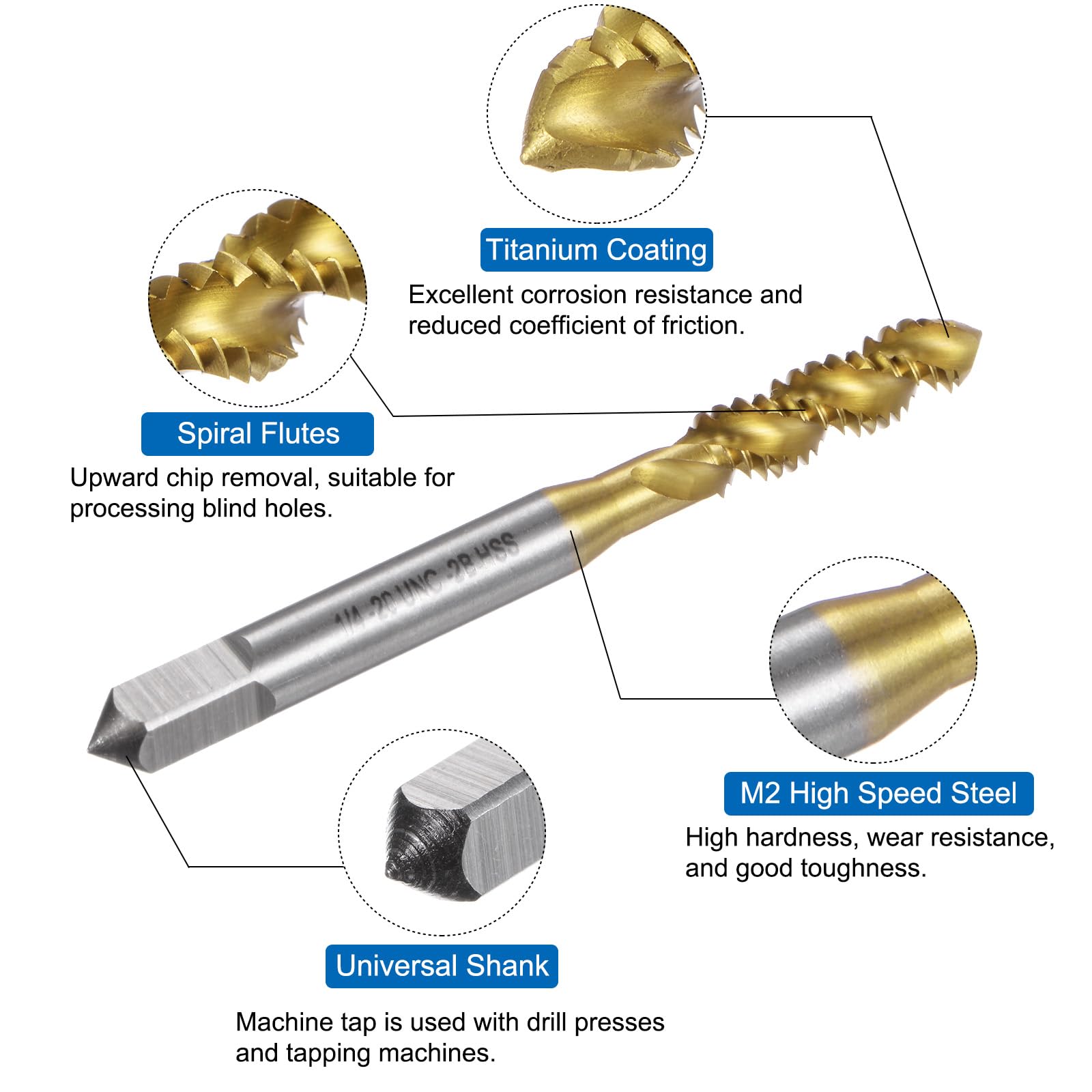 QUARKZMAN Gewindebohrer M6 X 0.5 - Titanbeschichtet Für Präzises Gewindeschneiden