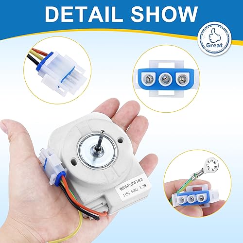 Miniatura 4 de Motor de ventilador de evaporador de refrigerador WR60X31522 WR60X28783 compatible con refrigerador Hot-Point G-e reemplazar WR60X10138 WR60X23584