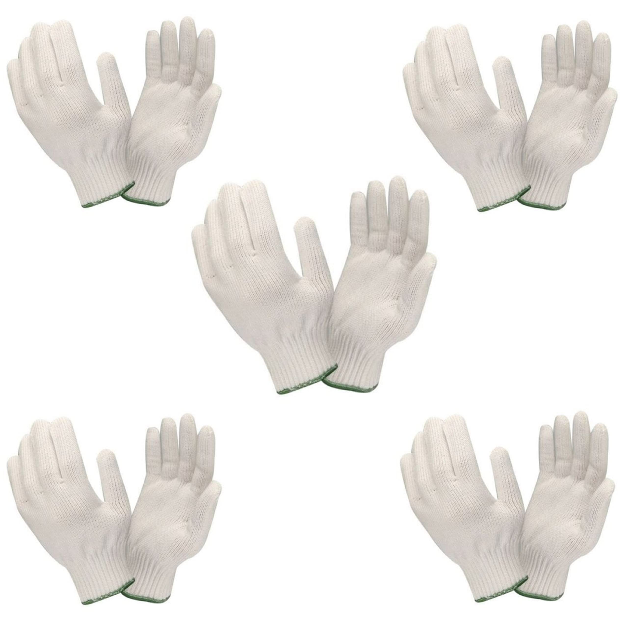 STOCKHAWKERS Cotton Knit Safety Protection Grip Work Gloves for Painter Machanic Industrial Warehouse Gardening, Men Women Industry Protect Knitted Cotton Work Gloves(Pack of 5) (B09R217GBH) Amazon Price History, Amazon Price Tracker