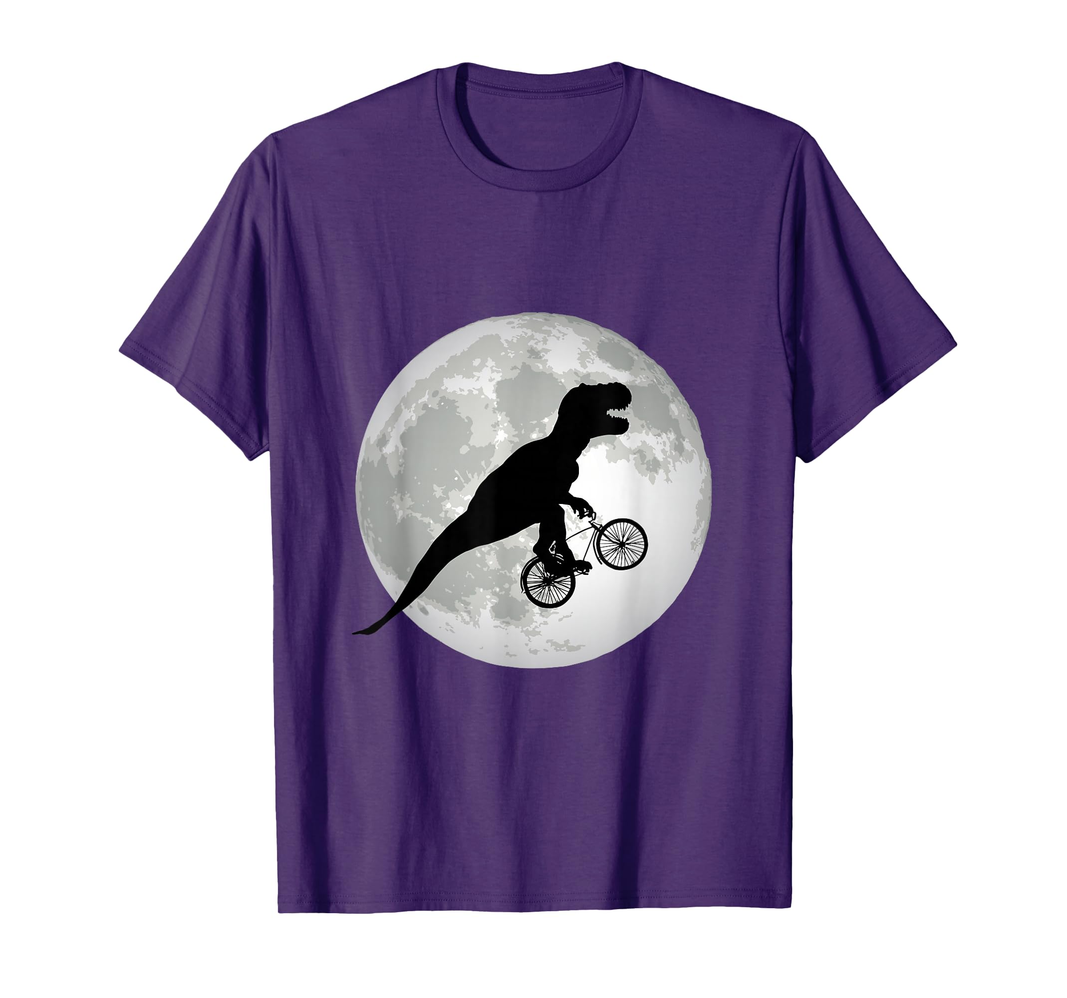 T-Rex Cycling Over The Moon, Trex on Bike, Funny Dinosaur T-Shirt