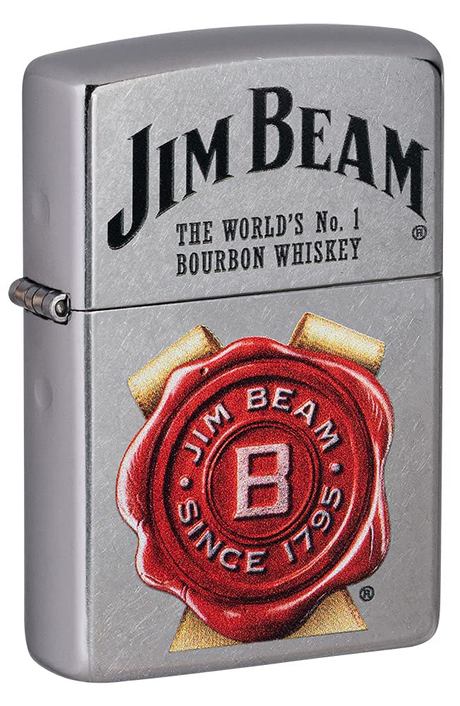 Zippo Classic Lighter 49326 Jim Beam® Logo Colored Image Design | Windproof | Street Chrome | Metal Material - Silver