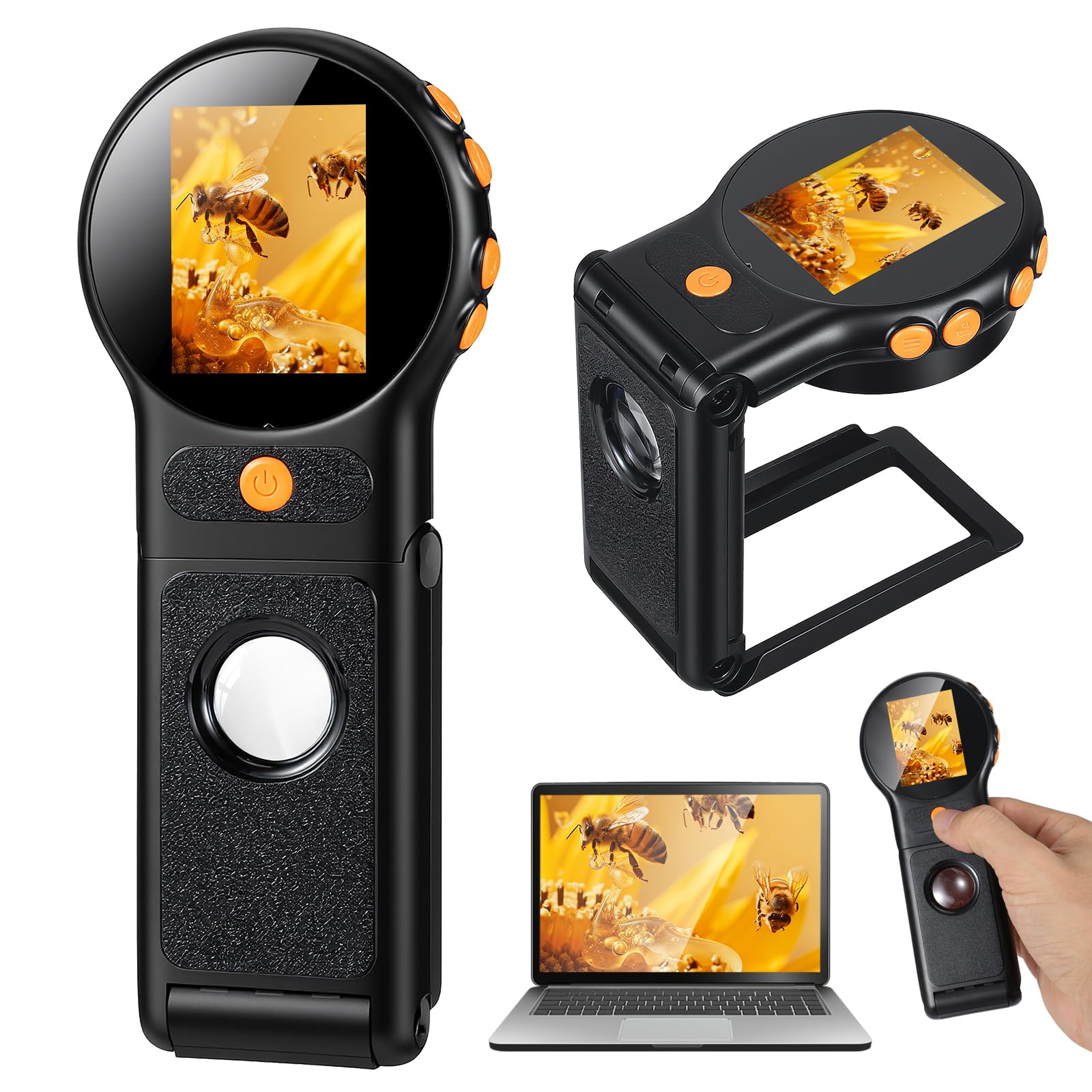 Microscopio Digital Portátil De 500x Con Pantalla IPS De 3.0", 8 LEDs Y Conexión USB, Para Adultos Y Niños