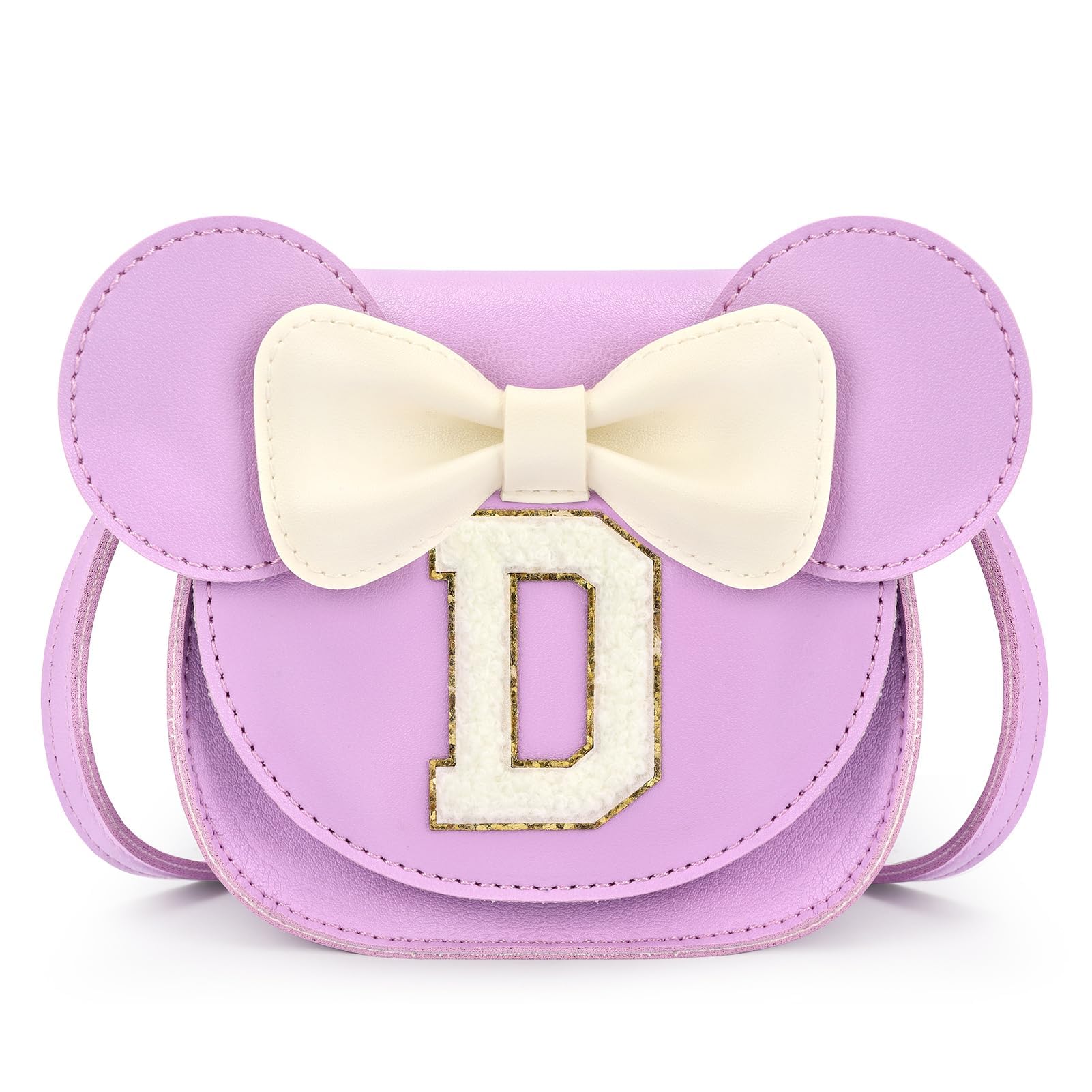 mibasies Toddler Purse 3-8 Girls, Purple Letter D Birthday Gift