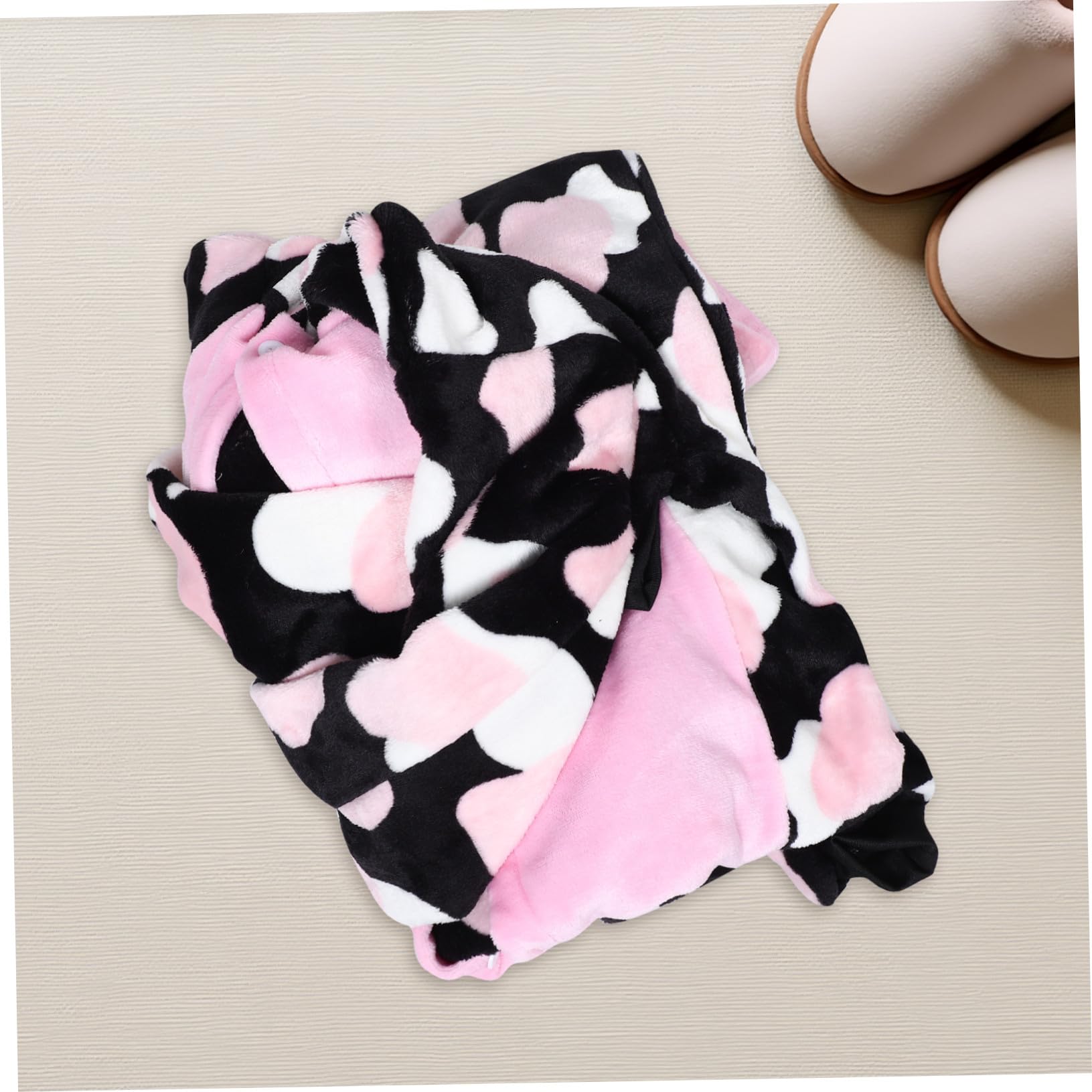 Ipetboom Pijama Entero Unisex de Franela Gruesa Vaca Rosa para Halloween y Cosplay Disfraz Cómodo y Cálido para Hombre y Mujer XL