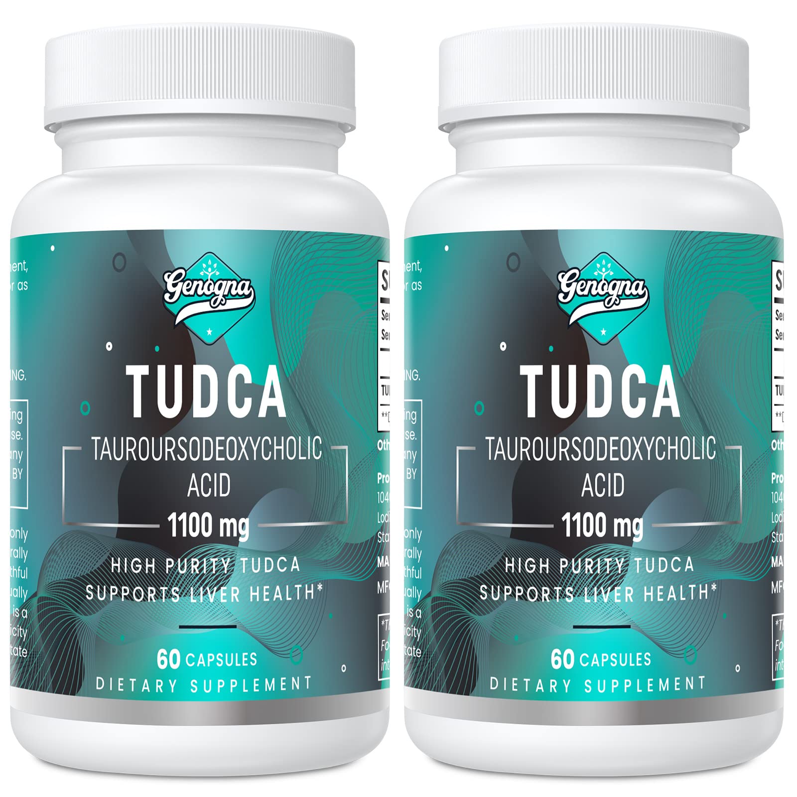 Genogna TUDCA 1100mg liver support capsules 2 pack