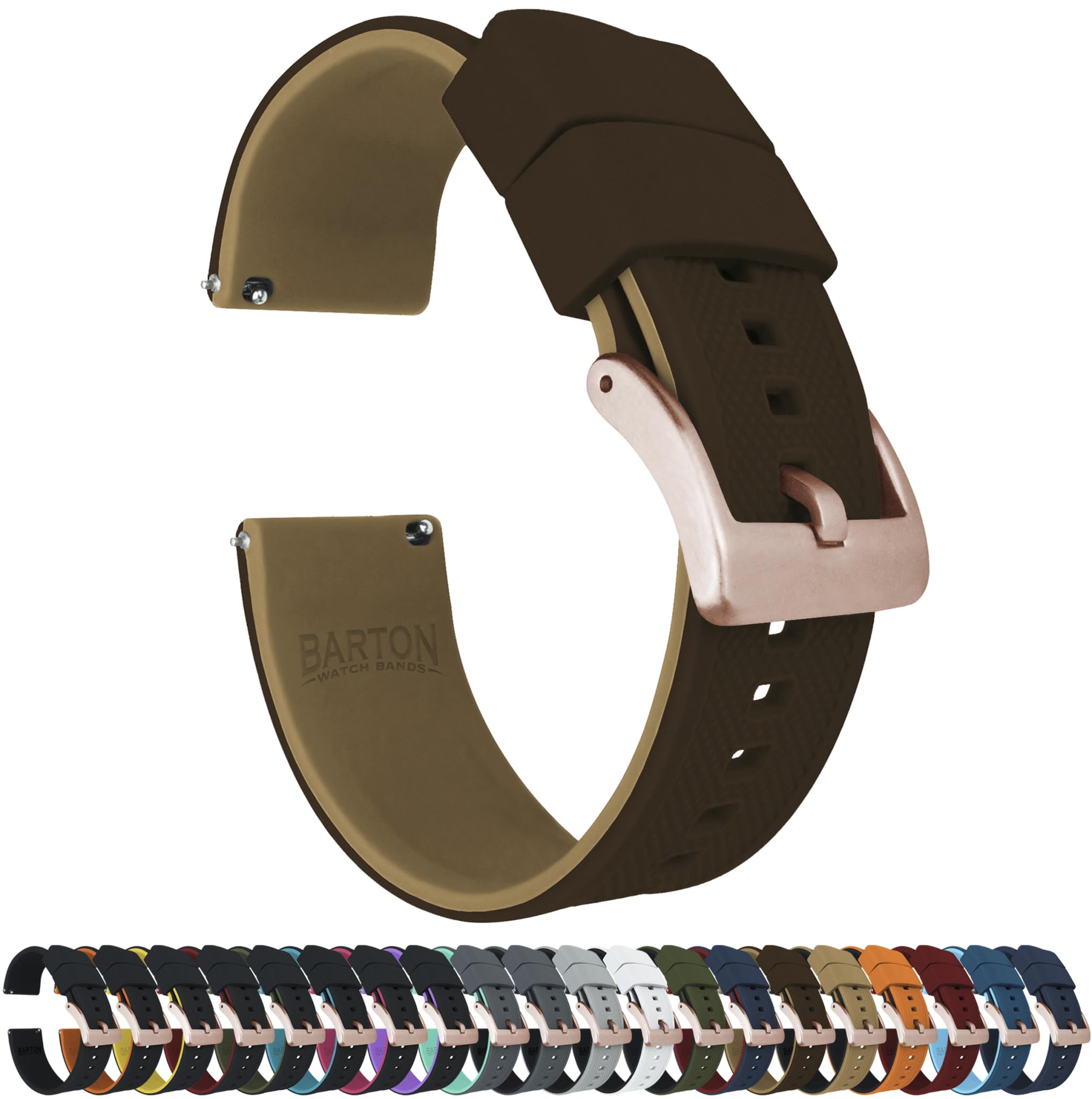 BARTON Elite Silicone Watch Bands - Gold Buckle Quick Release