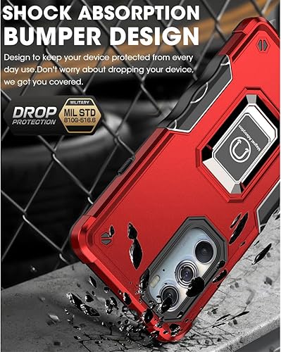 Miniatura 4 de TJS Funda para Motorola Moto Edge Plus 2022  Moto Edge + 5G UW 2022  XT2201  Edge 30 Pro Funda protectora de pantalla de vidrio templado grado