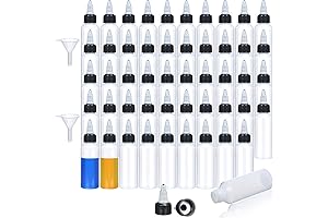 Honeydak Squeeze Bottles Set | 50 Pack | 2oz | with Funnels