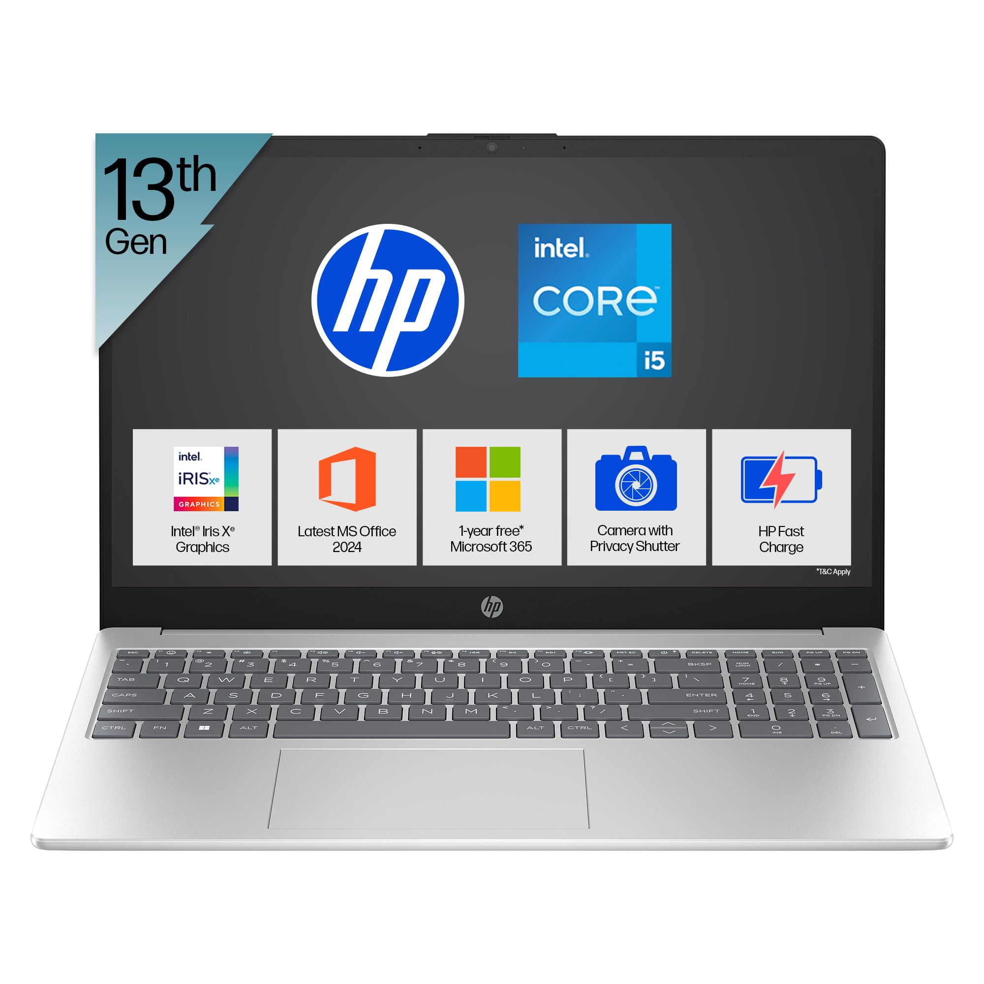 HP 15, 13th Gen Intel Core i5-1334U Laptop,(8GB DDR4, 512GB SSD 