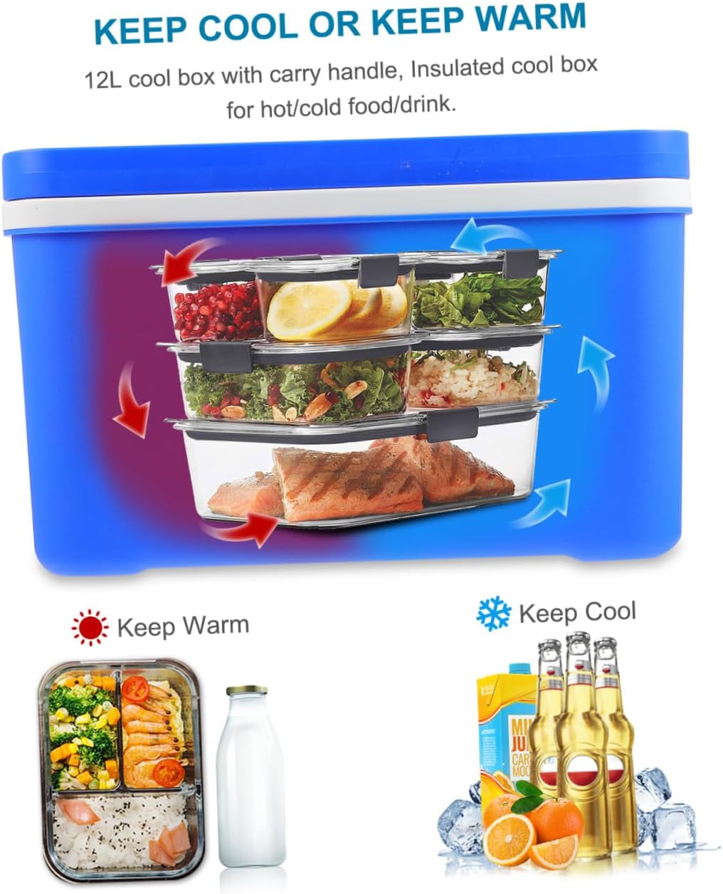 Picnic Basket Cooler with Insulation Portable 12l Lunch Cooler for Outdoors