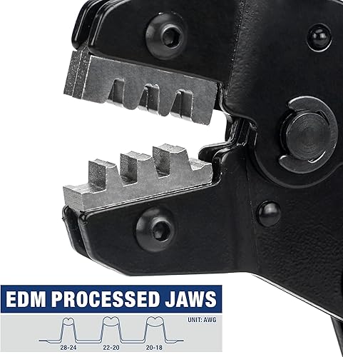 Miniatura 4 de IWISS para Dupont Professional pinza de compresión para colocar clavos con pela cables con terminales aisladas para pins de 254 mm 396 mm 28-18 AWG