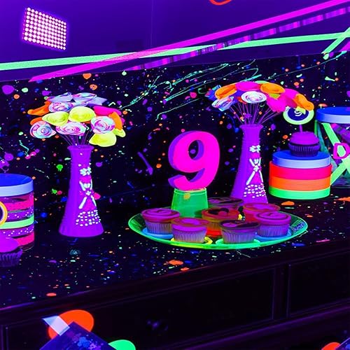 Miniatura 17 de Luces negras de 100 W, luz de inundación de luz negra con enchufe e interruptor, para fiesta brillante, Halloween, póster fluorescente, iluminación