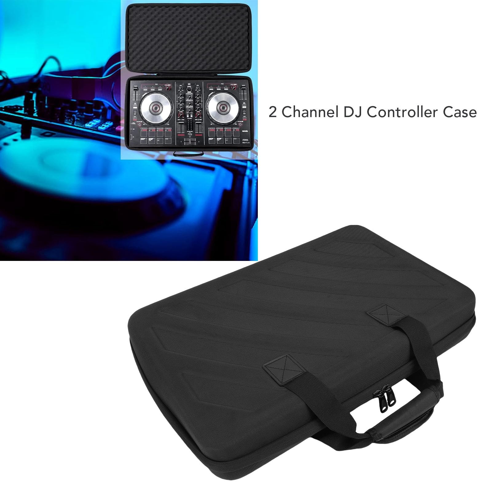 Estuche de Transporte para Controlador de DJ con Exterior de EVA Moldeado y Acolchado de Espuma, 20,87 x 13,78 x 3,15 Pulgadas, para DDJ FLX4 / 400 / SB3 / SB2 / RB 2