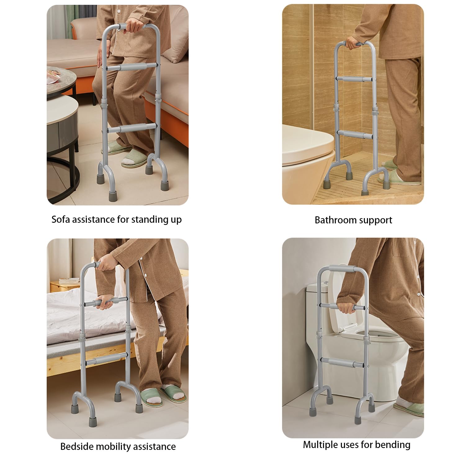 Aiuto per Alzarsi per Anziani, Sollevatore Regolabile in Altezza per Letto, Divano e Water, Stabile con 3 Livelli di Regolazione e Portata di 150 kg, Adulti Anziani (Gray)