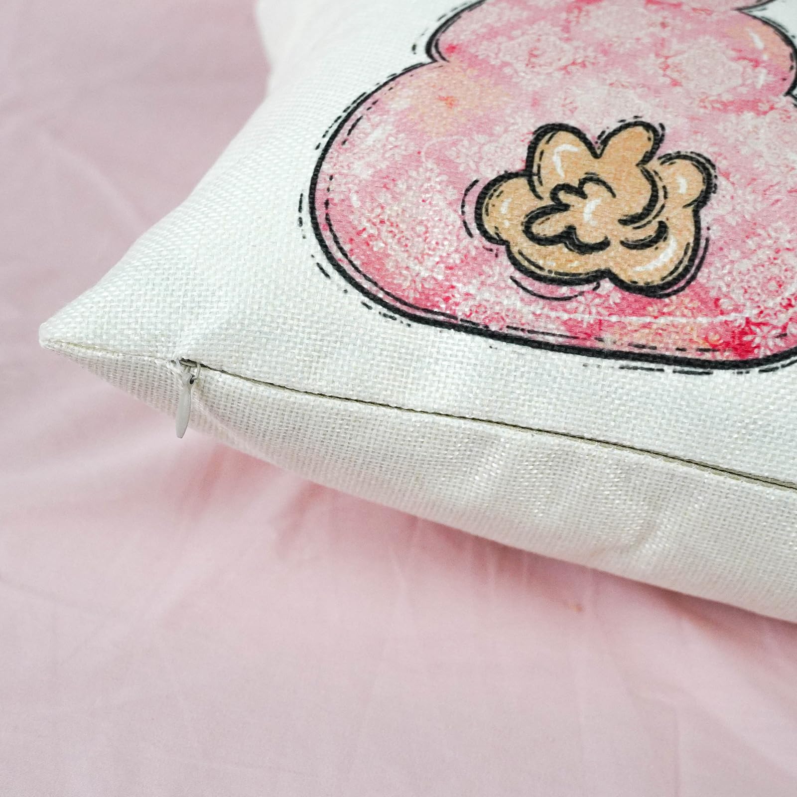 ONWAY Easter Bunny Pillow Cover - 12x20 Inch Farmhouse Decorative Spring Cushion Case For Sofa, Couch, Or Bed