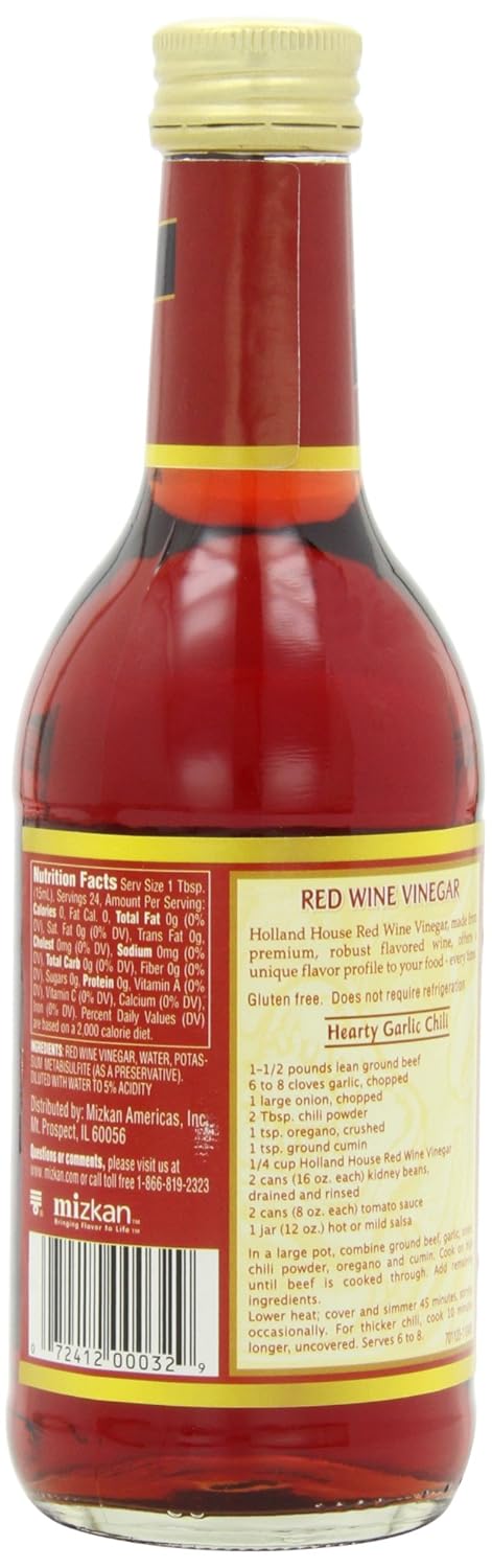 Holland House Vinegar, Red Wine 12 Ounce (Pack of 6)