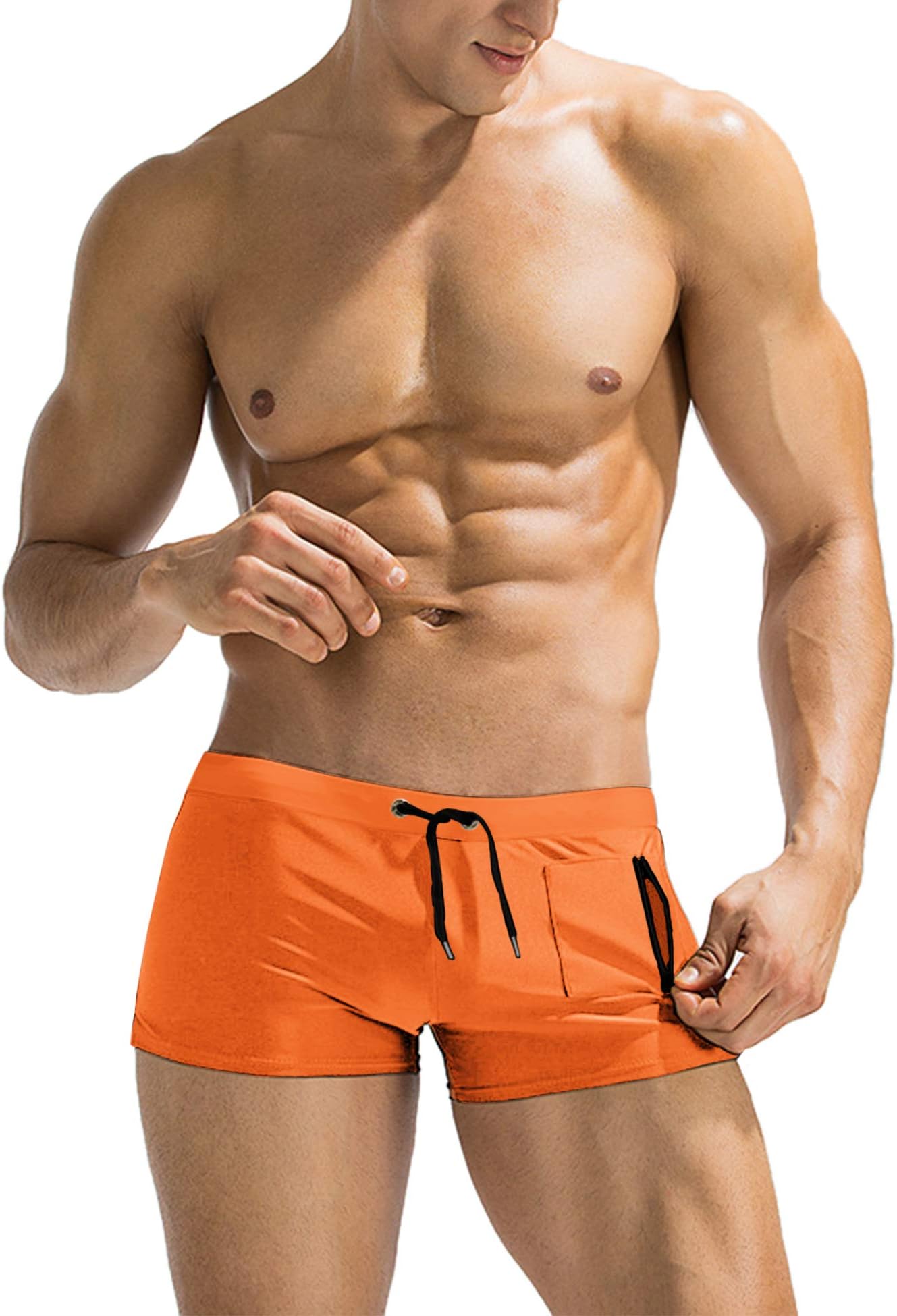 Mens Swim Trunks Swimwear Bathing Suit Swim Brief Square Leg Board Short S-3XL
