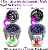 Vista 4 de Actualizado Cuchilla macho de repuesto de 7 aletas y 24 onzas Nutri Ninja Blender Cups Piezas compatibles con Ninja Auto iQ BL682-30 BL642-30