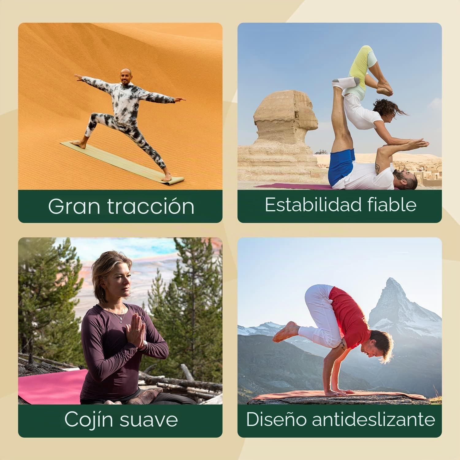 JADE YOGA Harmony - Tapete de yoga diseñado para proporcionar un agarre seguro para ayudar a mantener tu postura