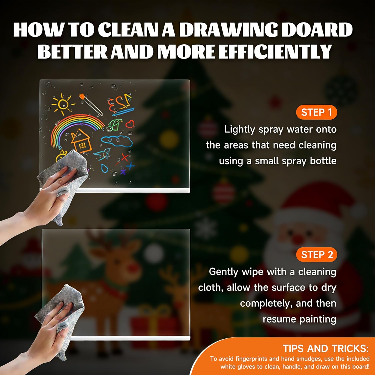 LED Drawing Board 2 Pack, 14x10 Inch Acrylic LED Note Board, Light Up Glow Memo Message Lumiboards, LED Neon Art Magic Pad w/ 7 Markers, Christmas Birthday Gift for Kids Girls Teens