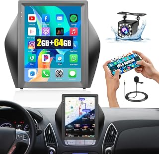 Car Stereo Radio for Hyundai Tucson 2010 2011 2012 2013 2014 2015, [2+64G] 9.7 Inch Vertical Touch Screen with GPS Navigation Mirror Link Bluetooth WiFi FM RDS Backup Camera