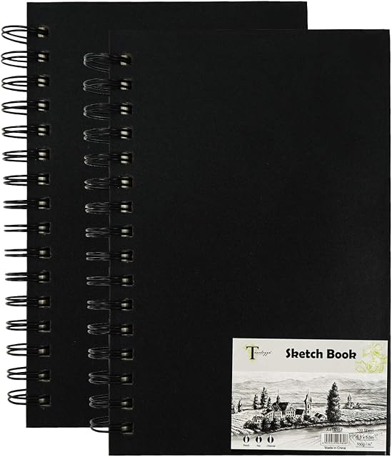 Tavolozza A5 Sketchbook, 2 Pack Sketch pad, 50 Sheets Each, 21x14CM Double-Sided Hardbound Sketch Book, Spiral Sketch Pad, Durable Acid Free Drawing Paper (68 lb/100gsm)